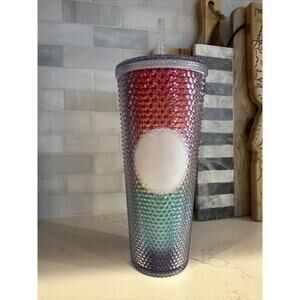 NEW Starbucks 2020 Rainbow Studded Bling 24 Oz Tumbler Cup Coffee